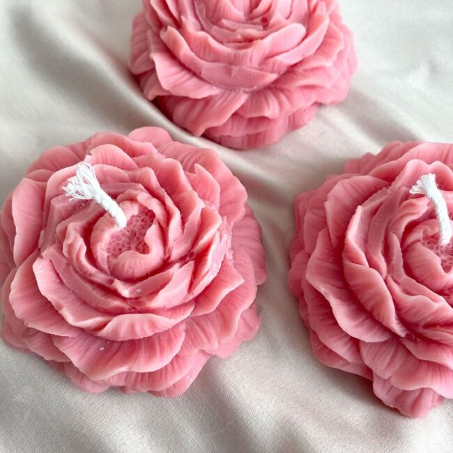 Peony Candle Rose -Pack of 2 - Image 4