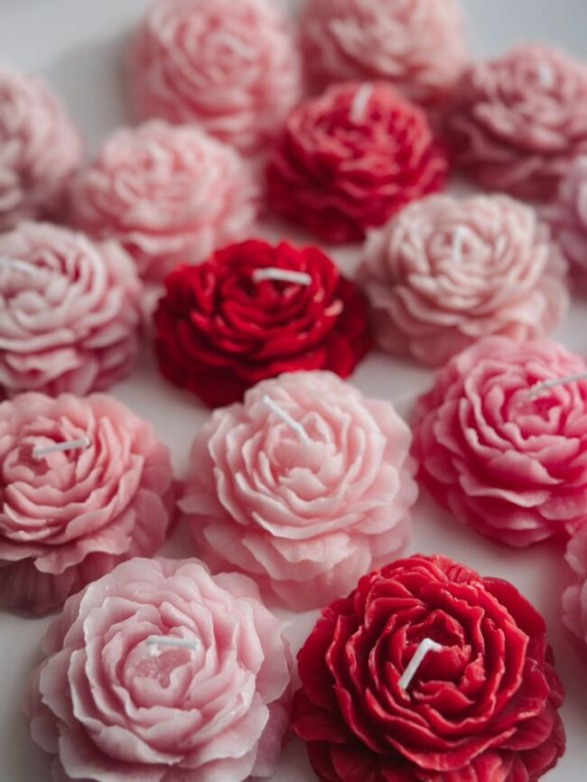 Peony Candle Rose -Pack of 2 - Image 2