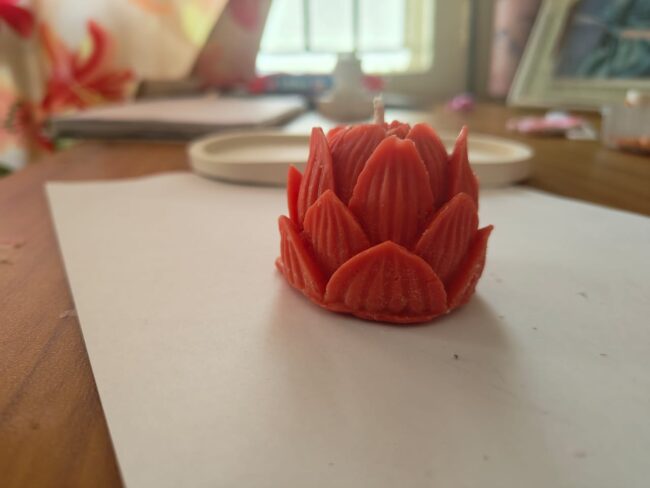 Red Lotus Candle for Decoration(Pack of 3 : Multicolor) - Image 5