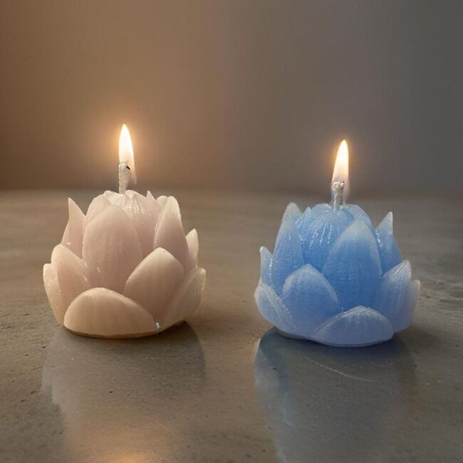 Red Lotus Candle for Decoration(Pack of 3 : Multicolor)
