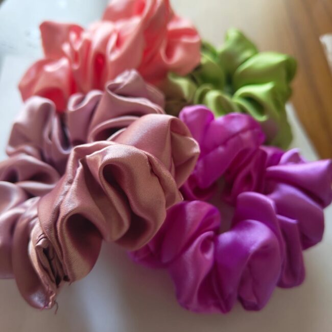 Classic Satin Silk Scrunchies for Women and Girls(Pack of 4)