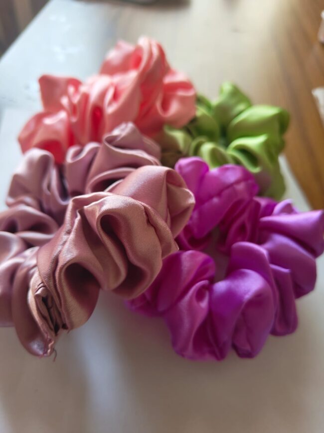Classic Satin Silk Scrunchies for Women and Girls(Pack of 4)