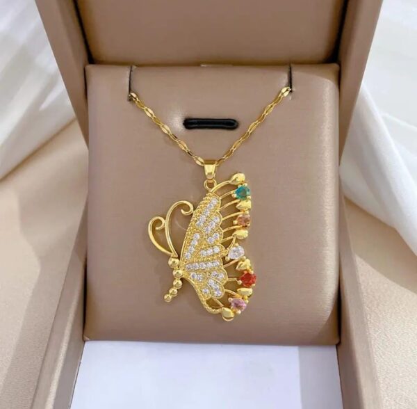 Radiant Butterfly Aura Pendant