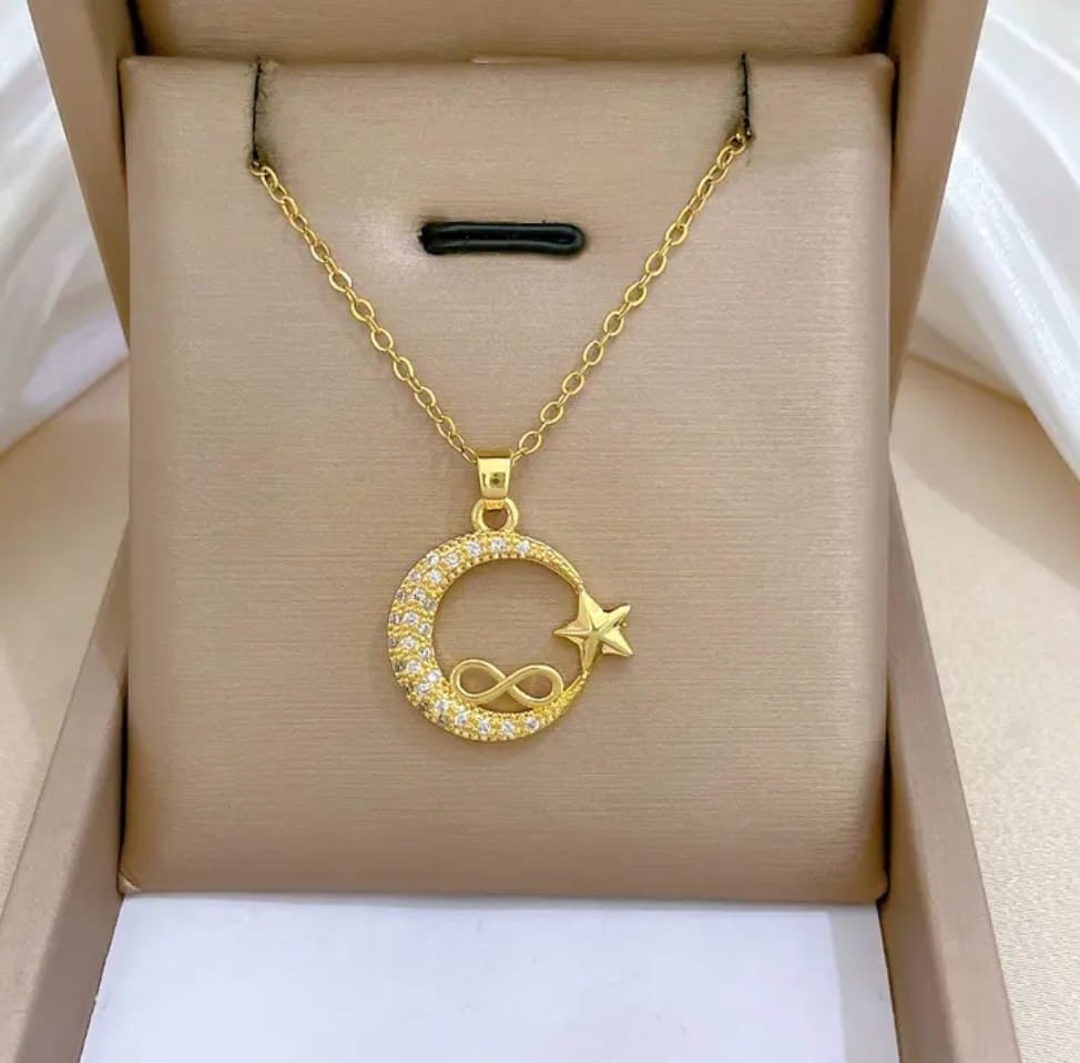 Celestial Infinity Moon & Star Pendant