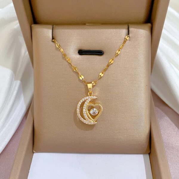 Lunar Embrace Heart Pendant