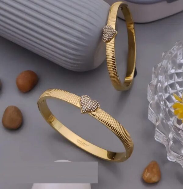 The "Serene Petal" Anti-Tarnish Gold Kada – 18K Gold Plated Stainless Steel