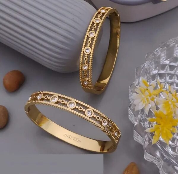 The "Gilded Mirror" Anti-Tarnish Kada – 18K Gold Plated Stainless Steel