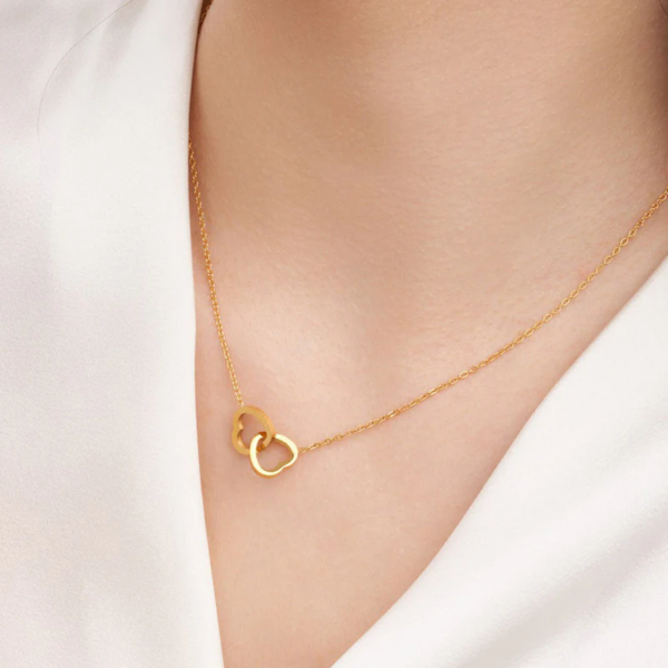 Gold Plated Anti Tarnish Heart Pendant for Women | Stainless Steel Love Charm Necklace